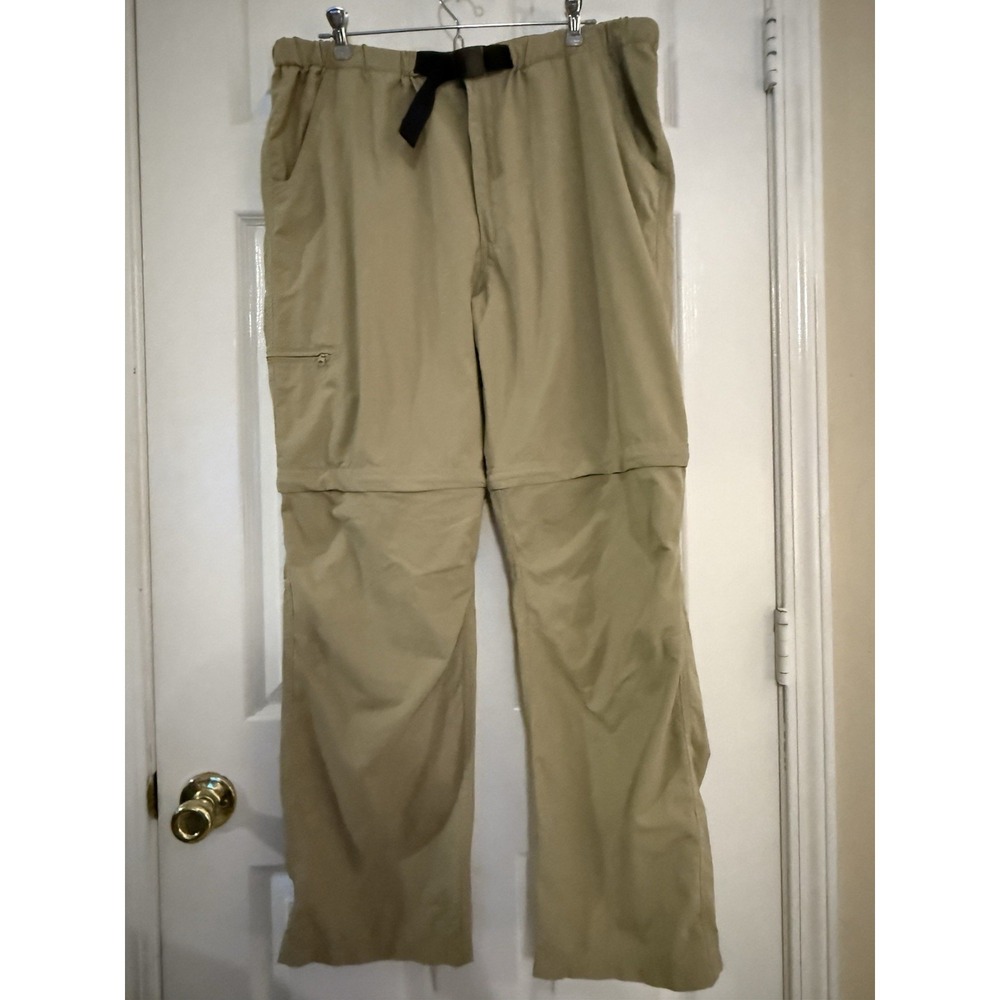 Woolrich Convertible Cargo Pants Tan Hiking Safari 36x32 S1554 EUC Adjust Waist